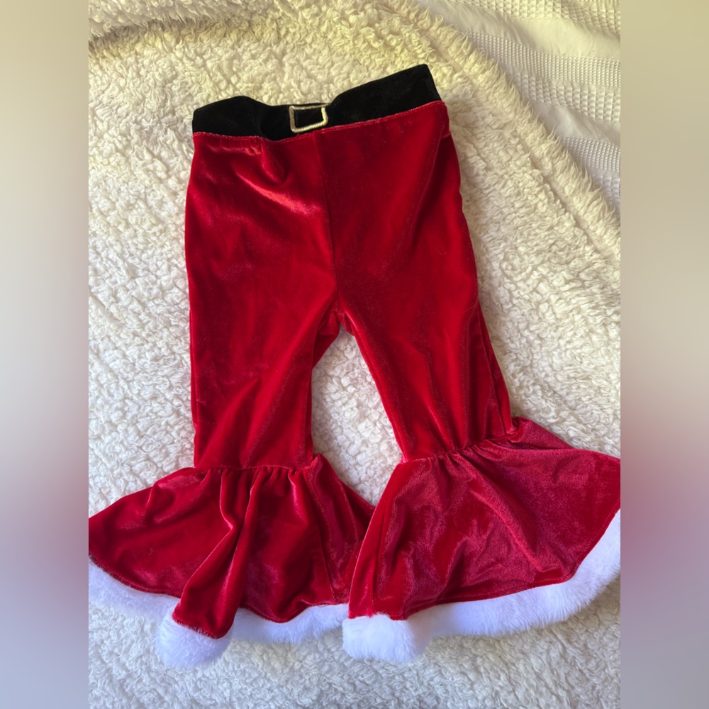 Baby Essentials Red Velvet Bell-Bottom Pants